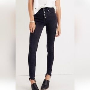 Madewell Black Button-Front High-Rise Skinny Jeans